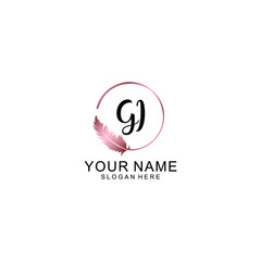 Letter GI Beautiful handwriting logo