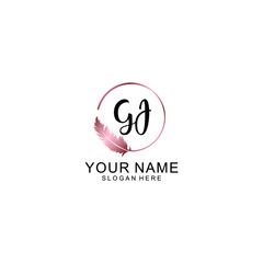 Letter GJ Beautiful handwriting logo