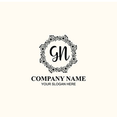 Letter GN Beautiful handwriting logo