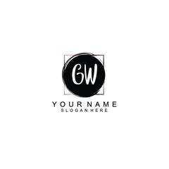 Letter GW Beautiful handwriting logo