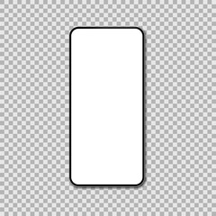 Realistic smartphone mockup. Cellphone display front view mock up. Vector illustration.