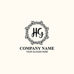 Letter HG Beautiful handwriting logo