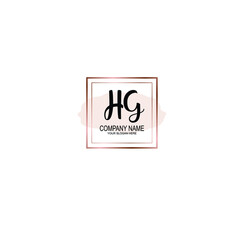 Letter HG Beautiful handwriting logo
