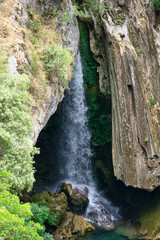 Beautiful waterfall between mountains. Cazorla, Andalusia, Spain