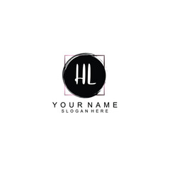 Letter HL Beautiful handwriting logo