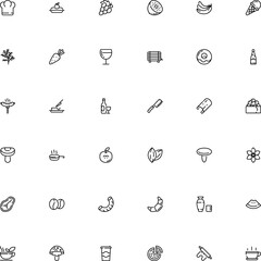 icon vector icon set such as: elements, old, anise, japanese, energy, carrot, dish, christmas, steak, thanksgiving, homemade, italian cuisine, rolling-pin, colour, chief, ice, frankfurter, pan, cap