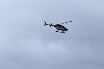 Private Helicopter in flight over New York