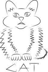 cat simple illustration vector illustration