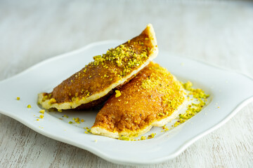 Ramadan sweets qatayef with white background