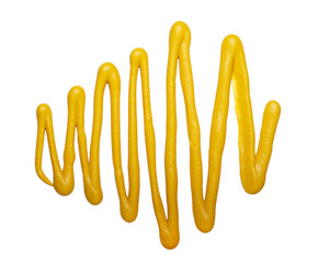 Mustard yellow tasty sauce isolated on a white background