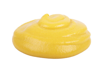 Mustard tasty yellow sauce isolated on a white background