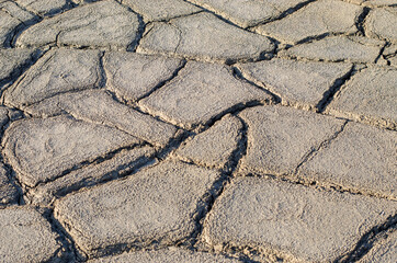 Patterned mosaic background of clay takyr.