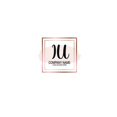 Letter IU Beautiful handwriting logo