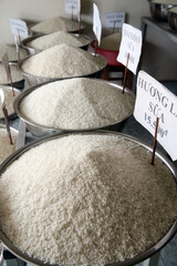 Various types of rice for sale. Thay Ninh. Vietnam.  11.08.2017