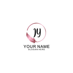 Letter IY Beautiful handwriting logo