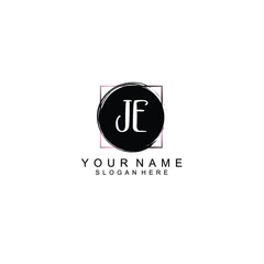 Letter JE Beautiful handwriting logo