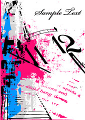 abstract background with space time clock splash