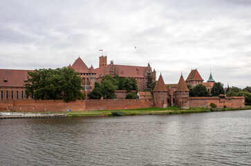 Naklejka na ściany i meble Malbork, Poland - Sept 8, 2020: Malbork Castle, formerly Marienburg Castle, the seat of the Grand Master of the Teutonic Knights, Malbork, Poland