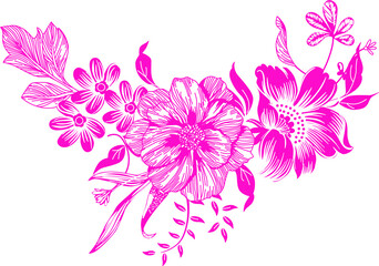 Fototapeta na wymiar flower, pink, nature, isolated, floral
