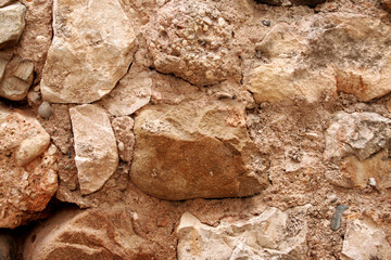 Grobes Mauerwerk aus Feldsteinen und Mörtel; Spanien