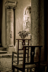 The old ninth-century Church of San Zeno in Bardolino. Veneto, Italy