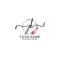 Letter JK Beautiful handwriting logo