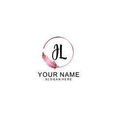 Letter JL Beautiful handwriting logo