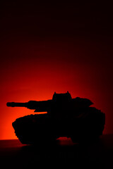 Military Tank At Sunset