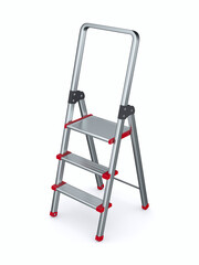 stepladder on white background. Isolated 3D illustration
