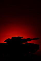 Military Tank At Sunset