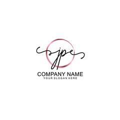 Letter JP Beautiful handwriting logo