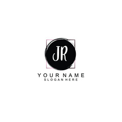 Letter JR Beautiful handwriting logo