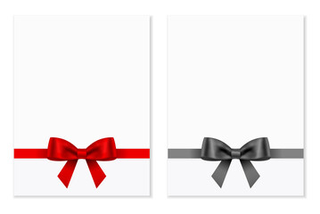 red gift bow and black bow