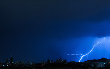 lightning over the city