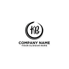 Letter KB Beautiful handwriting logo