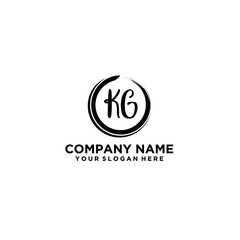 Letter KG Beautiful handwriting logo