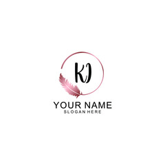 Letter KI Beautiful handwriting logo