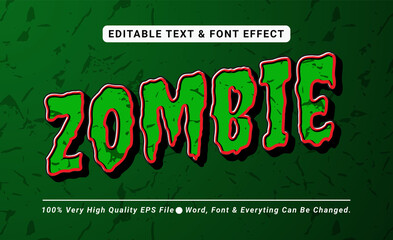 3D Isometric Horror Zombie Text Effect, Editable Text Effect