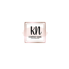 Letter KN Beautiful handwriting logo
