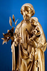 Obraz premium Saint Honore d'Eylau church. St Joseph and infant Jesus. Paris. France. 22.03.2018