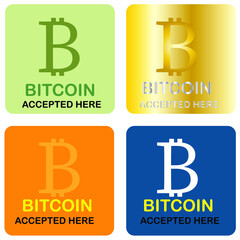 Bitcoin emblem .Vector clip art illustration. On a white background.