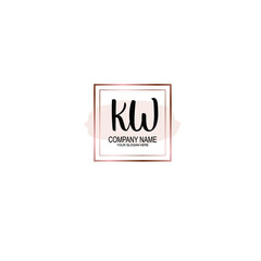 Letter KW Beautiful handwriting logo