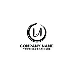 Letter LA Beautiful handwriting logo