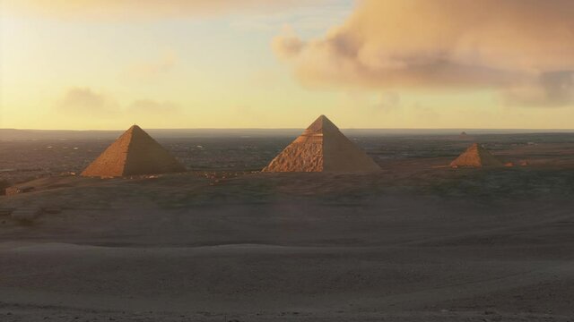 View from the secret tunnel - Giza Valley and Pyramids