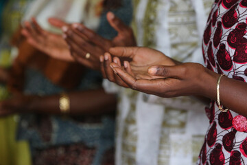 Sunday morning catholic mass.  Prayer.  Lome. Togo. 10.08.2016