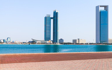 Abu Dhabi downtown. Cityscape on a summer day, skyscrapers