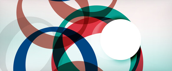 Fototapeta premium Ring geometric shapes, o letter repetition wallpaper. Abstract background for business or technology presentations, internet posters or web brochure covers