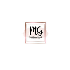 Letter MG Beautiful handwriting logo