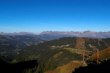 Landscape of the French Alps in summer. Aravis  and Prarion mountains.  France.  07.06.2018