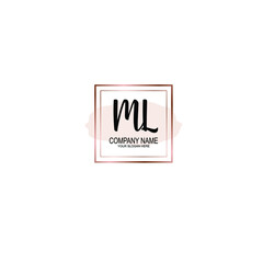 Letter ML Beautiful handwriting logo
